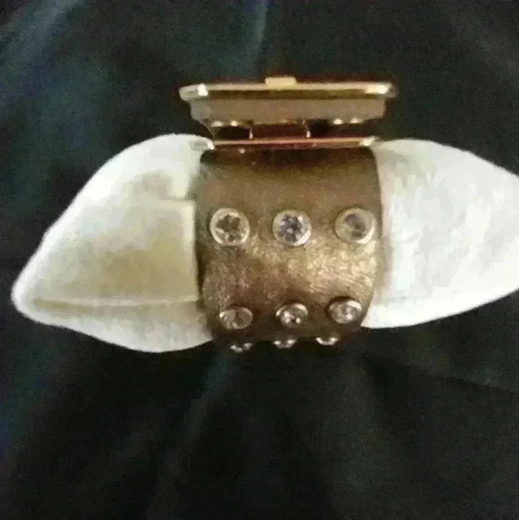 Statement Gold Turnlock Rhinestone Cuff - Picture 9 of 10